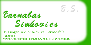 barnabas simkovics business card